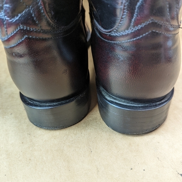 Lucchese Classics "Seville "boots men's size 8.5D black cherry goat leather West - Picture 10 of 12